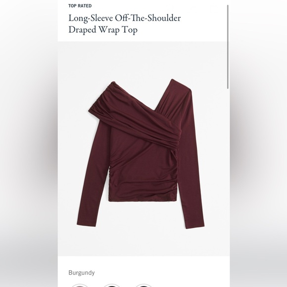 Abercrombie Burgundy Off-Shoulder Top - Picture 1 of 4